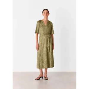 Whistles Leopard Viscose Midi Dress